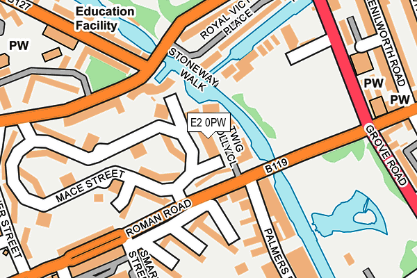 E2 0PW map - OS OpenMap – Local (Ordnance Survey)