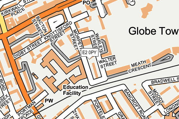 E2 0PY map - OS OpenMap – Local (Ordnance Survey)