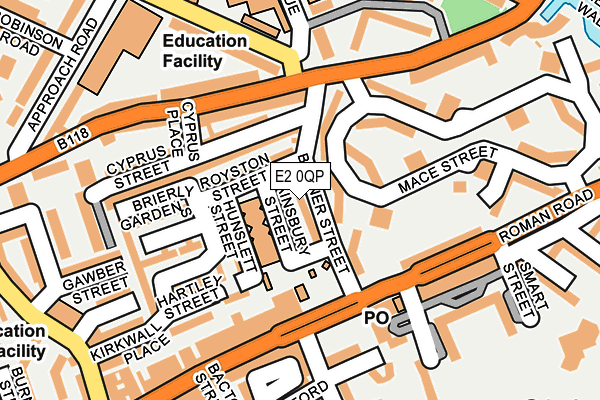 E2 0QP map - OS OpenMap – Local (Ordnance Survey)