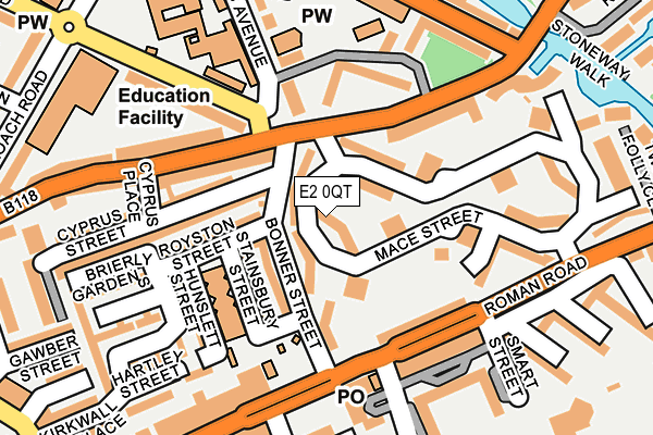 E2 0QT map - OS OpenMap – Local (Ordnance Survey)