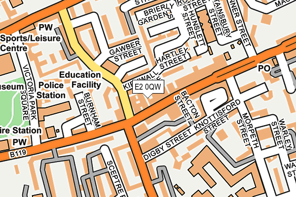 E2 0QW map - OS OpenMap – Local (Ordnance Survey)