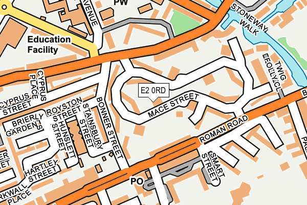 E2 0RD map - OS OpenMap – Local (Ordnance Survey)
