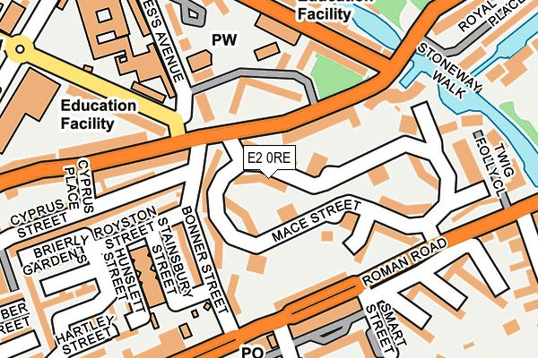 E2 0RE map - OS OpenMap – Local (Ordnance Survey)
