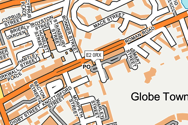 E2 0RX map - OS OpenMap – Local (Ordnance Survey)