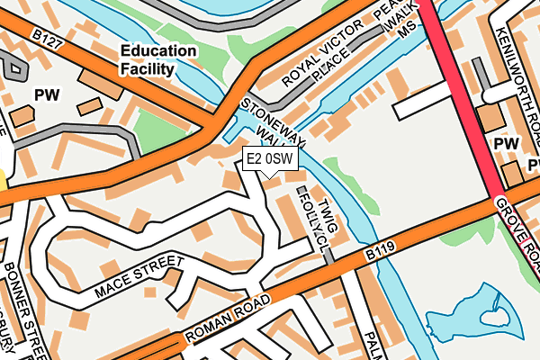 E2 0SW map - OS OpenMap – Local (Ordnance Survey)