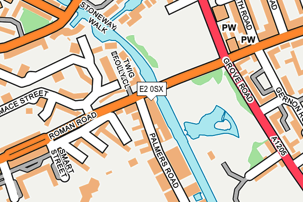 E2 0SX map - OS OpenMap – Local (Ordnance Survey)
