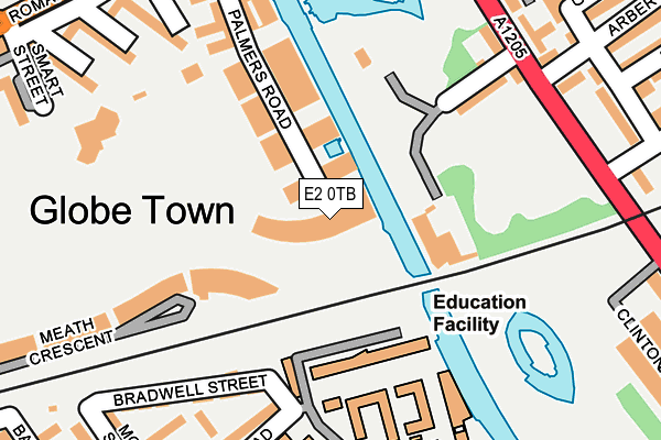 E2 0TB map - OS OpenMap – Local (Ordnance Survey)