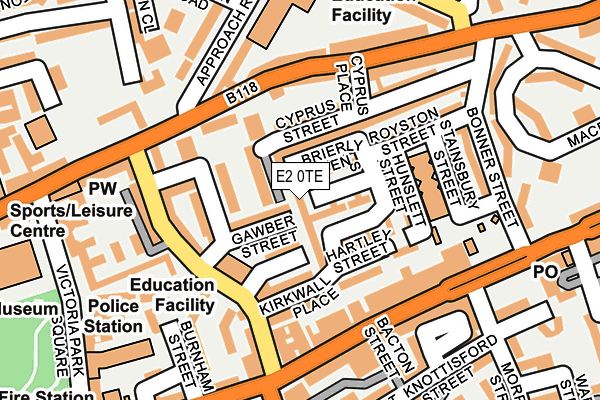 E2 0TE map - OS OpenMap – Local (Ordnance Survey)