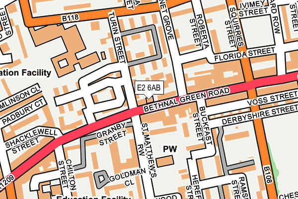 E2 6AB map - OS OpenMap – Local (Ordnance Survey)