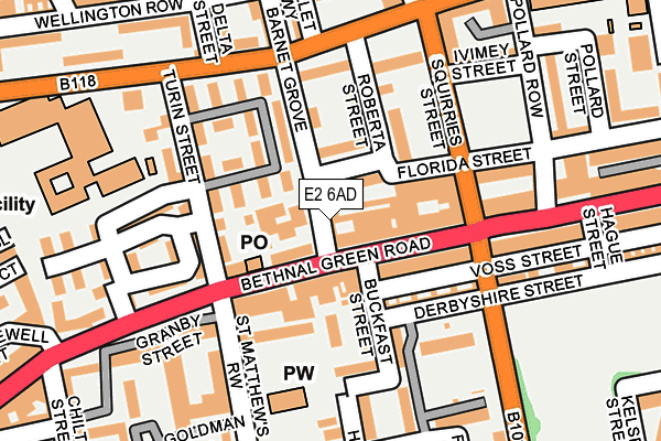 E2 6AD map - OS OpenMap – Local (Ordnance Survey)