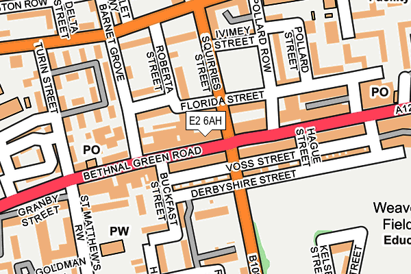E2 6AH map - OS OpenMap – Local (Ordnance Survey)