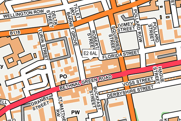 E2 6AL map - OS OpenMap – Local (Ordnance Survey)
