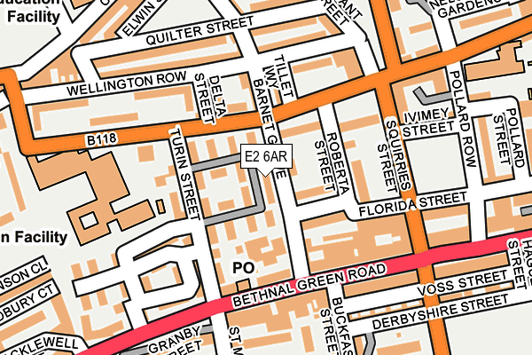 E2 6AR map - OS OpenMap – Local (Ordnance Survey)