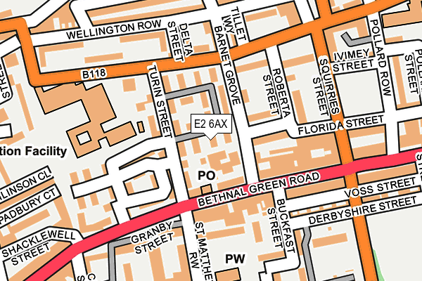 E2 6AX map - OS OpenMap – Local (Ordnance Survey)