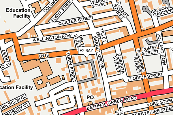 E2 6AZ map - OS OpenMap – Local (Ordnance Survey)