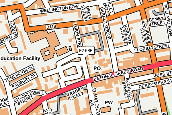 E2 6BE map - OS OpenMap – Local (Ordnance Survey)
