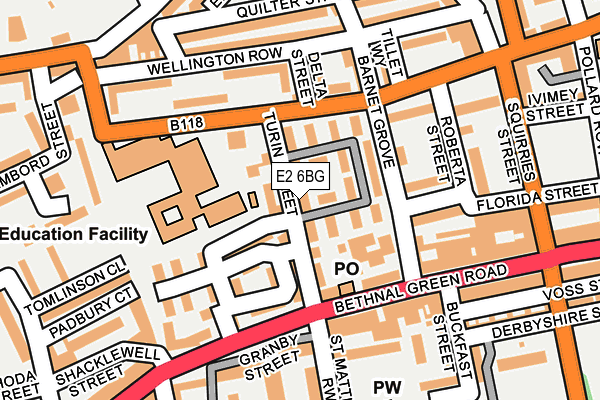 E2 6BG map - OS OpenMap – Local (Ordnance Survey)
