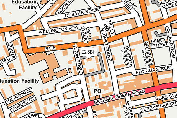 E2 6BH map - OS OpenMap – Local (Ordnance Survey)