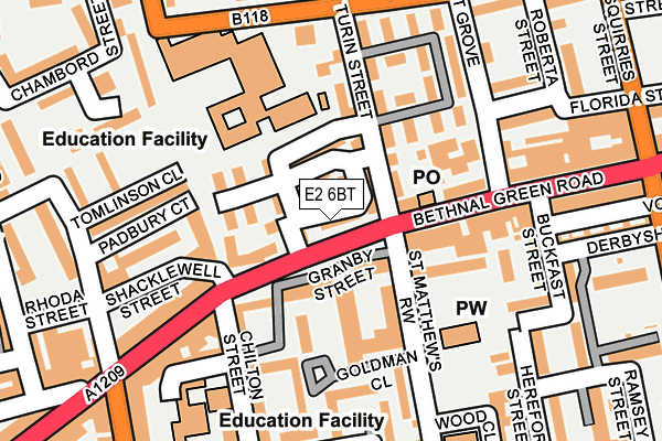 E2 6BT map - OS OpenMap – Local (Ordnance Survey)