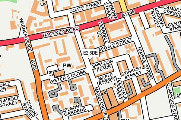 E2 6DE map - OS OpenMap – Local (Ordnance Survey)