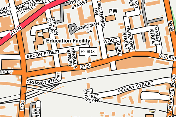E2 6DX map - OS OpenMap – Local (Ordnance Survey)