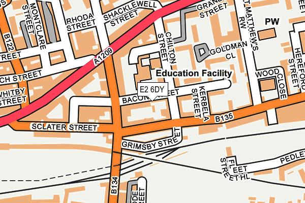 E2 6DY map - OS OpenMap – Local (Ordnance Survey)