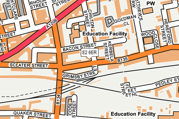 E2 6ER map - OS OpenMap – Local (Ordnance Survey)
