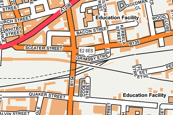 E2 6ES map - OS OpenMap – Local (Ordnance Survey)