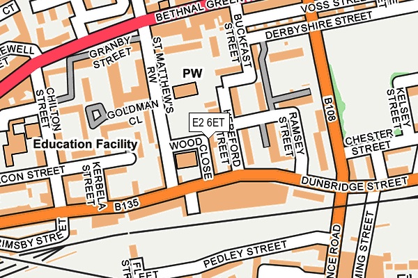E2 6ET map - OS OpenMap – Local (Ordnance Survey)