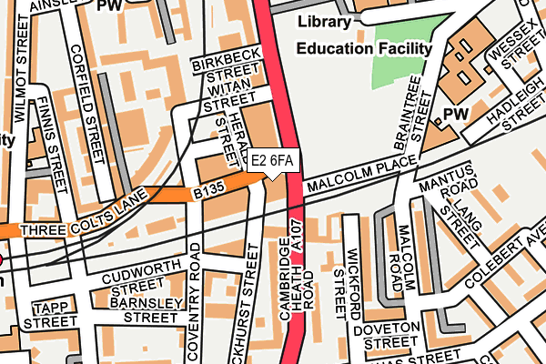 E2 6FA map - OS OpenMap – Local (Ordnance Survey)