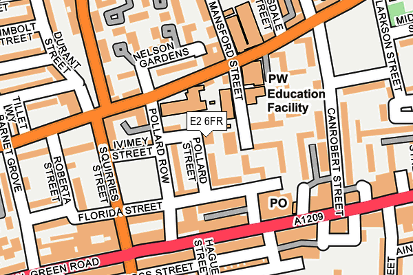 E2 6FR map - OS OpenMap – Local (Ordnance Survey)