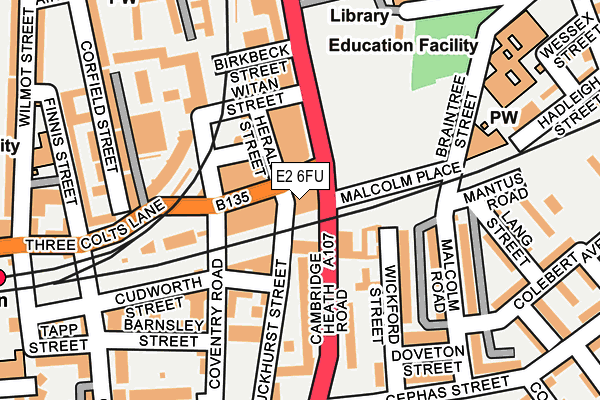 E2 6FU map - OS OpenMap – Local (Ordnance Survey)