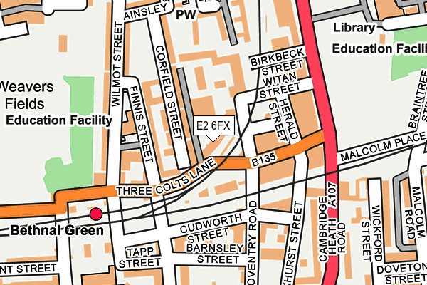 E2 6FX map - OS OpenMap – Local (Ordnance Survey)