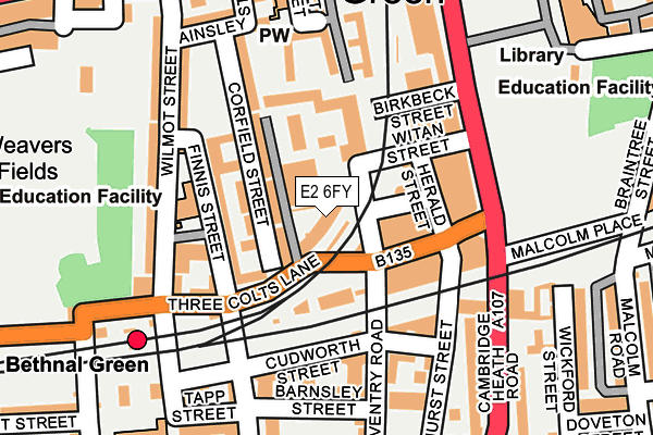 E2 6FY map - OS OpenMap – Local (Ordnance Survey)