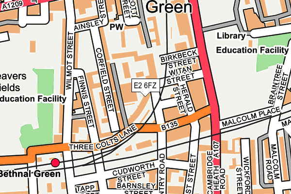 E2 6FZ map - OS OpenMap – Local (Ordnance Survey)