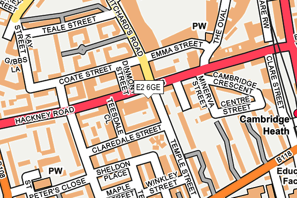 E2 6GE map - OS OpenMap – Local (Ordnance Survey)