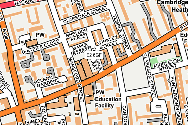 E2 6GF map - OS OpenMap – Local (Ordnance Survey)