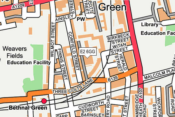 E2 6GG map - OS OpenMap – Local (Ordnance Survey)