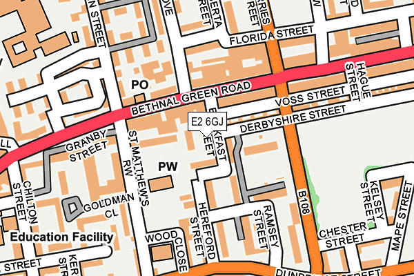 E2 6GJ map - OS OpenMap – Local (Ordnance Survey)