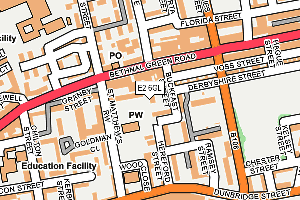 E2 6GL map - OS OpenMap – Local (Ordnance Survey)