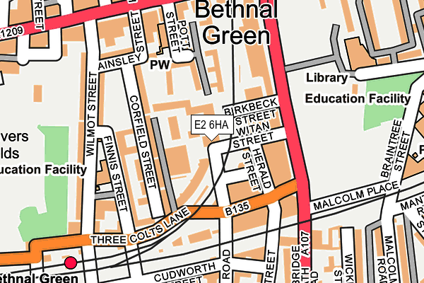 E2 6HA map - OS OpenMap – Local (Ordnance Survey)