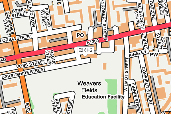 E2 6HG map - OS OpenMap – Local (Ordnance Survey)