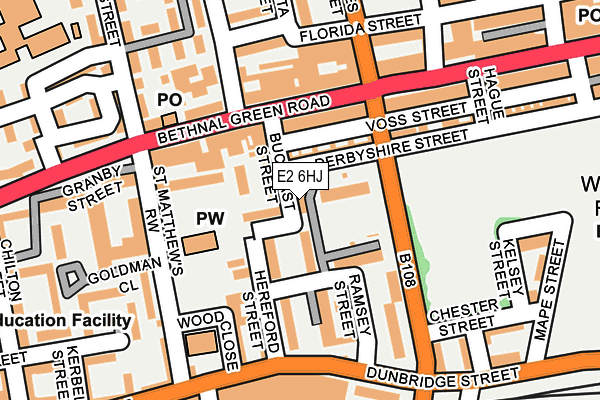 E2 6HJ map - OS OpenMap – Local (Ordnance Survey)