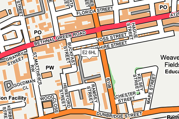 E2 6HL map - OS OpenMap – Local (Ordnance Survey)