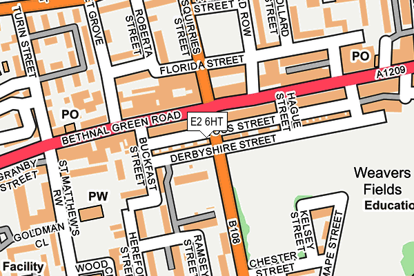 E2 6HT map - OS OpenMap – Local (Ordnance Survey)