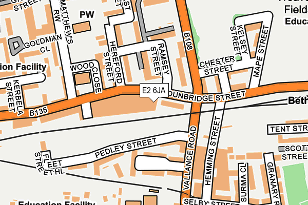 E2 6JA map - OS OpenMap – Local (Ordnance Survey)