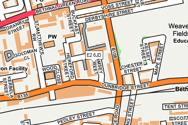 E2 6JD map - OS OpenMap – Local (Ordnance Survey)