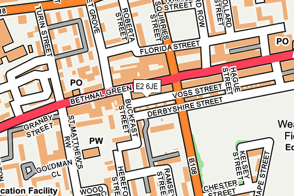 E2 6JE map - OS OpenMap – Local (Ordnance Survey)