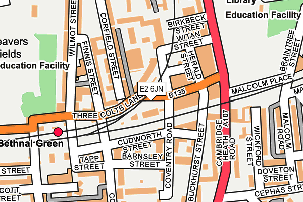 E2 6JN map - OS OpenMap – Local (Ordnance Survey)