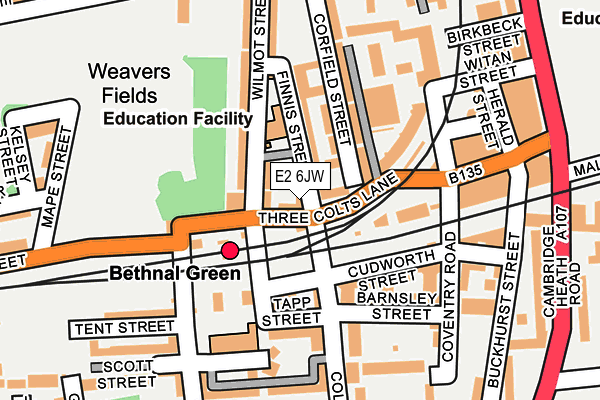 E2 6JW map - OS OpenMap – Local (Ordnance Survey)